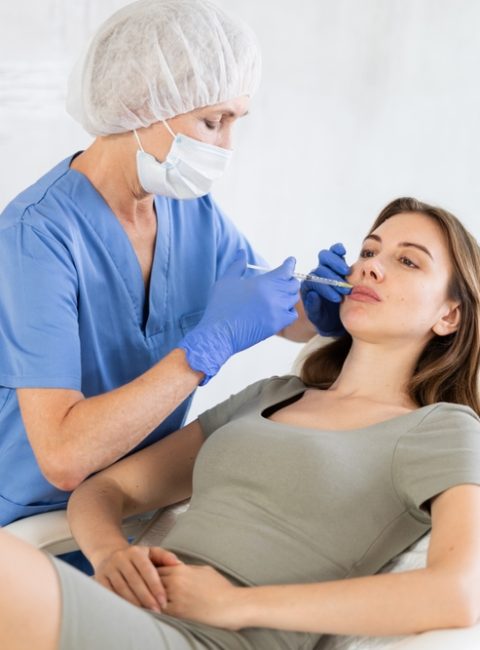 woman getting perioral Botox & filler in Silver Spring